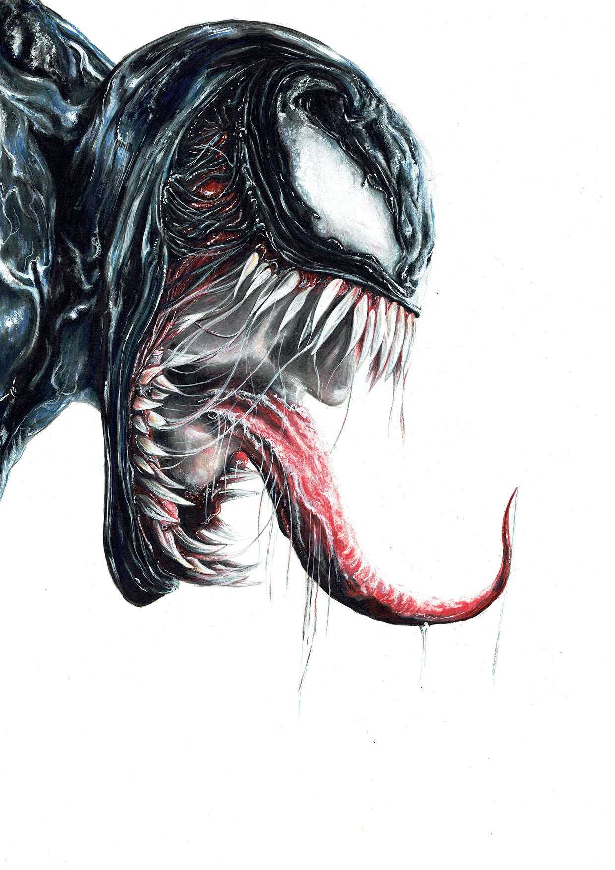 Premium Photo | Water colour portrait of Venom paint splashes on white  background 3d render cinematic